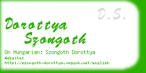 dorottya szongoth business card